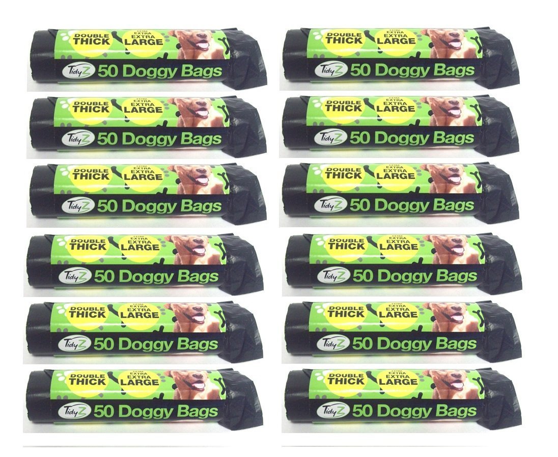 TidyZ Black Doggy Waste Bags Dog (Pack of 12 - 600)
